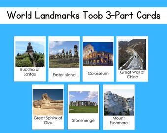 World Landmarks Safari Toob 3-delige kaartenset digitaal bestand