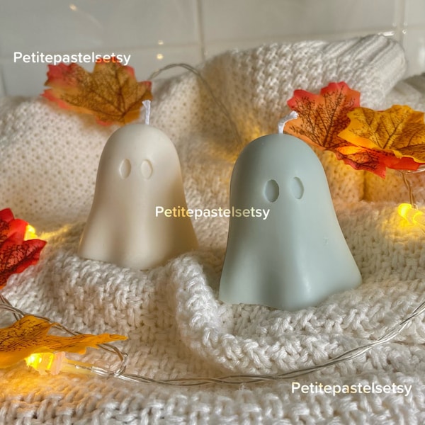 Ghost Candle | Halloween | Fall | Autumn | Vegan | Decorative Pillar | Soy Wax | Natural | Home-decor | Aesthetic | Handmade | Gifts