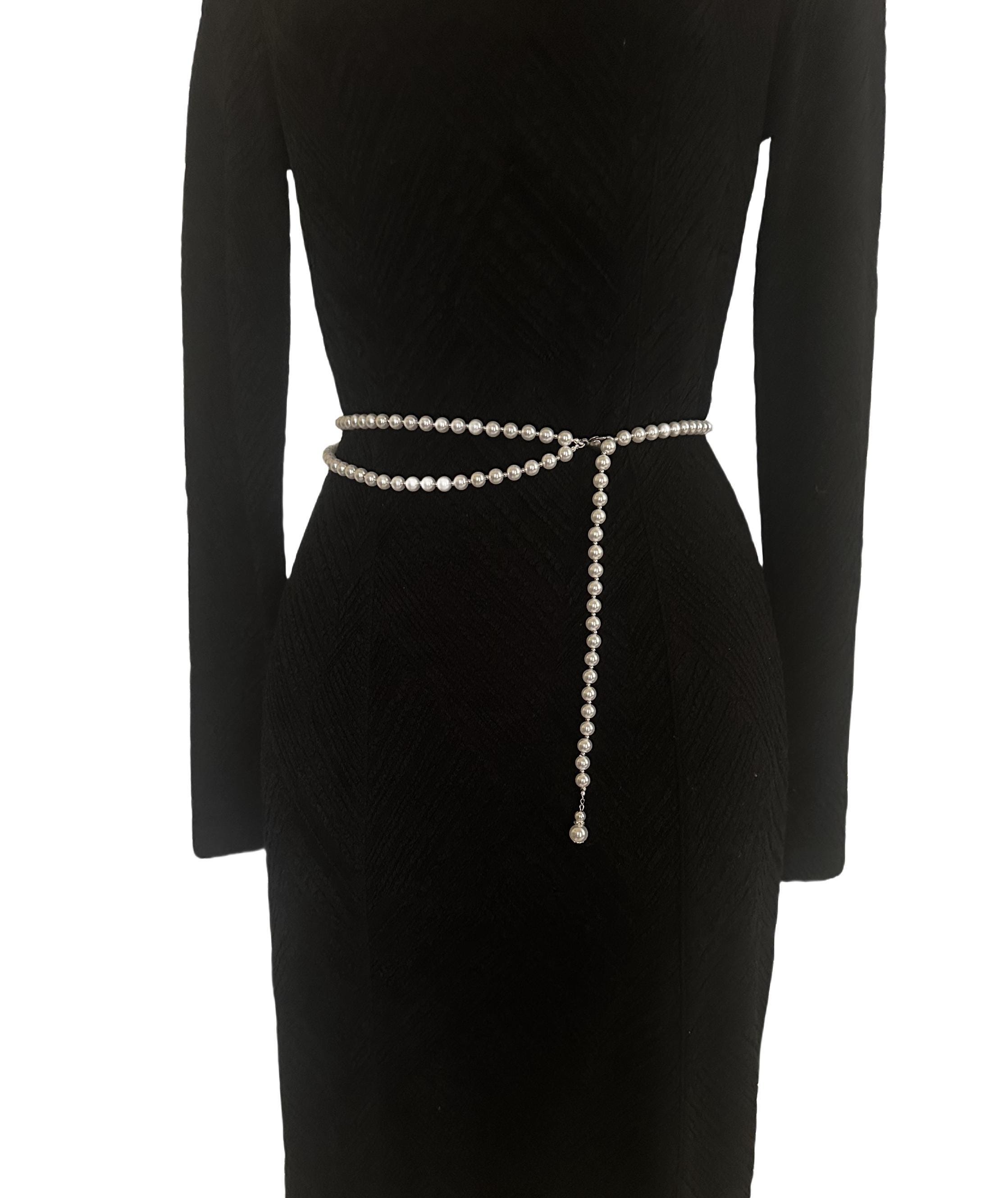 Pearl Waist Belt for Women Outfit, Classic Thin Waist Chain