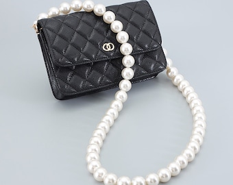 Pearl Purse Chain, Stainless Steel Handbag Strap, Cell Phone Handle Chain