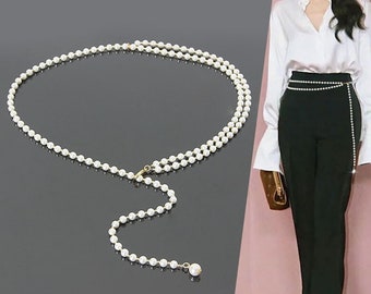 Day of Saturn Womens Belt for Dress Stretch Circle Loop Imulate Pearl Day of Saturn Womens Belt for Dress Stretch Circle Loop Imulate Pearl