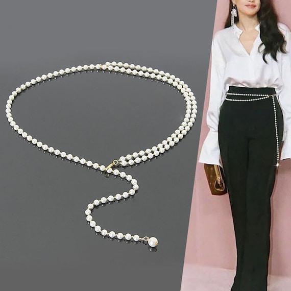 Women Chain Belt Fashion Female Lady Silver Gold Long Pin Buckle