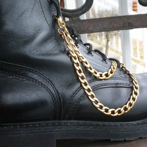 Gold Boot Chains Decoration  Stainless Steel Shoes Strap for New Appearance Footwear Shoes Accessory Silver Cuban Chain Link Tarnish Free