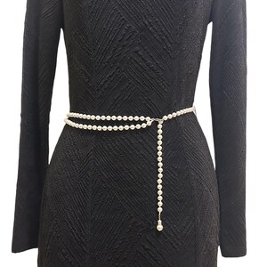 thumbnail image 2 of Elastic Skinny Waist Belt For Women, Gold Thin Elastic Chain Belt With Metal Buckle For Dresses Ladies Dress Waist Band - Product Details 2 of 10
