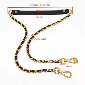 Bandoulière en cuir avec bandoulière, chaîne d'épaule en argent de haute qualité, sangle de remplacement tissée pour sac à main en or, accessoires de sac à faire soi-même, cadeau pour elle