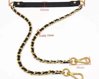 Leather Purse Strap Crossbody, High Quality Silver Shoulder Chain, Gold Handbag Woven Strap Replacement, DIY Bag Accessories, Gift for Her
