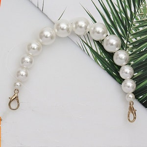 Cadena de perlas para bolso de asa corta, cadena con cuentas de diamantes de imitación, correa de hombro con cristales, extensor de correa, regalo para novia o mamá.