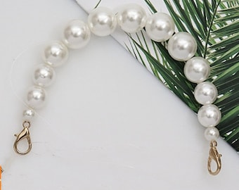 Pearl Chain for Short Handle Handbag, Rhinestone Beaded Purse Chain, Crystal Shoulder Strap, Strap extender, Gift for Girlfriend, Mom