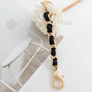 Ajustador de correa de bolso, acortador de longitud de correa de bolso, cadena de billetera entrelazada extra corta, minibolso celular, accesorios de bolso de bricolaje, regalo para ella