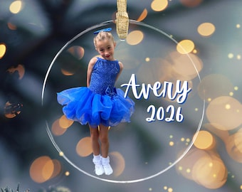 Personalized Dance Ornament Custom Photo Keepsake Recital Gift Christmas Tree Decoration Yearly Milestone Dance Mom Dad Teacher Gift Acrylic