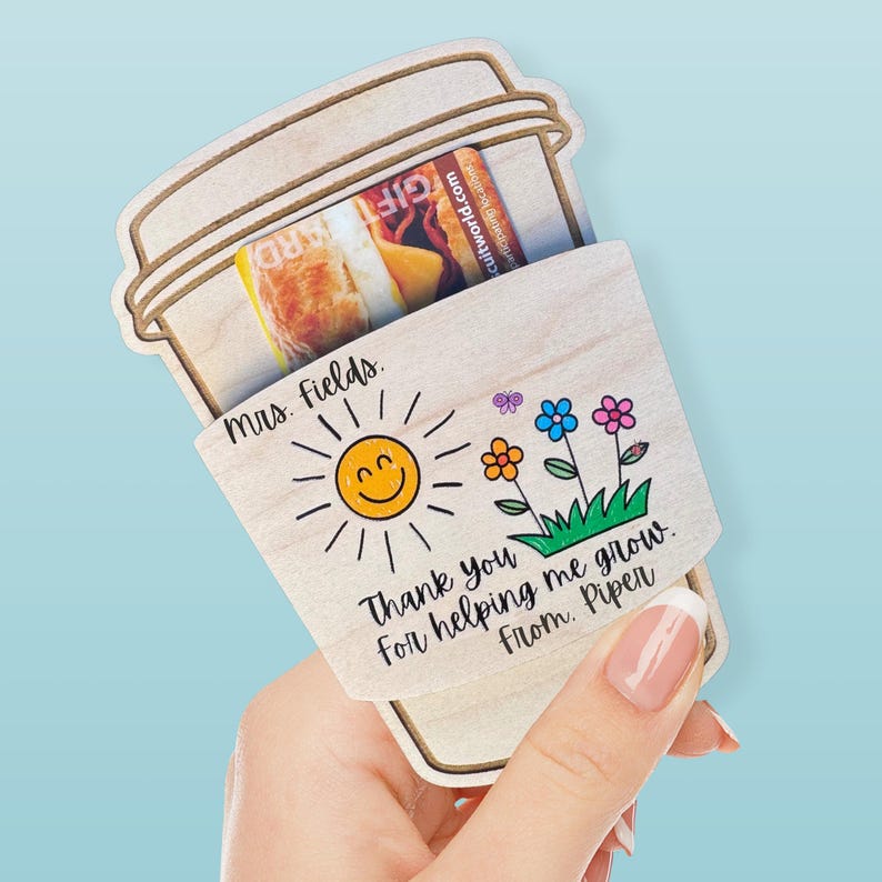 Idea regalo per insegnanti di Natale, porta biglietti da visita per caffè, regalo di ringraziamento per insegnanti di classe pre-scolare, regalo di fine semestre per assistenti insegnanti, regalo di Natale immagine 4
