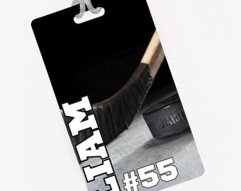 Personalized Hockey Bag Tag: Custom Team Player Luggage ID
