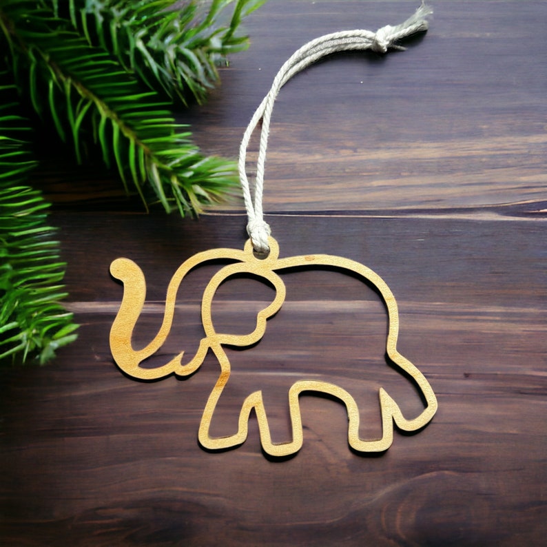 Wooden Elephant Ornament Inspirational Gift Christmas Decoration Holiday Ornament Friendship Token Sisterhood Gift Handmade Craft Sentimental Present Encouragement Token Symbolic Gift