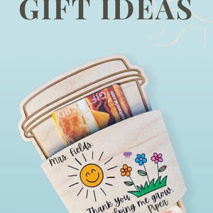 Idea regalo per insegnanti di Natale, porta biglietti da visita per caffè, regalo di ringraziamento per insegnanti di classe pre-scolare, regalo di fine semestre per assistenti insegnanti, regalo di Natale immagine 9