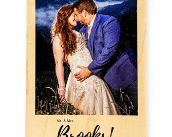 Wedding Photo Magnet Personalized Gift for Couple Custom Anniversary Gift for Him Fridge Keepsake Newlywed Bride and Groom Photo for Her
