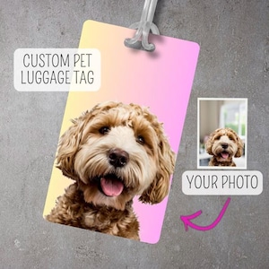 パーソナライズされたペット用荷物タグ、カスタム犬写真バッグタグ、ペット愛好家への旅行ギフト、スーツケース、バックパック、機内持ち込み用カスタム猫タグ