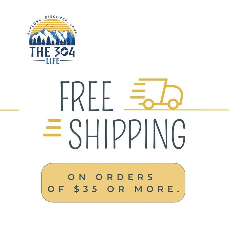 May include: A yellow graphic of a delivery truck with the text "FREE SHIPPING ON ORDERS OF $35 OR MORE."  The graphic is on a white background with a yellow line above and below the text.