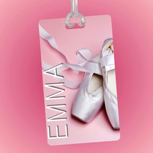 Etiqueta de bolsa de baile personalizada Etiqueta de equipaje de equipo de baile personalizada para identificación de bolsa de bailarina Regalo de baile personalizado para etiqueta con nombre de bailarina de ballet