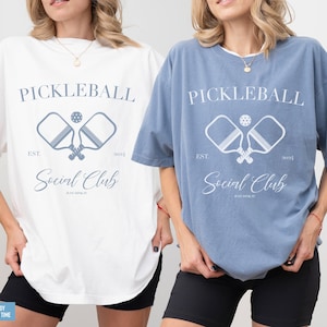 Cute Pickleball Shirt Social Club Pickleball Comfort Colors Shirt Pickleball Gift for Pickleballer T-Shirt Varsity Pickleball Gift for Women