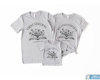 Gigi Mama Mini Matching Shirt Custom Birth Announcement Shirts for Book Lovers Custom First Mothers Day Gift Mom and Me Shirt Grandma & Baby