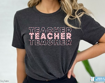 Valentines Day Teacher Shirt Cute  Love T-Shirt Valentines Day Sweatshirt Heart Tee Valentines Day Gift for Her Valentine Teacher T-Shirt