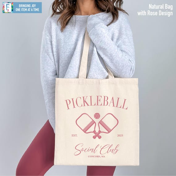 Custom Pickleball Tote Bag Pickleball Gifts for Pickleball Bachelorette Party Favor Personalized Pickleball Bag Pickleball Club Tote Funny