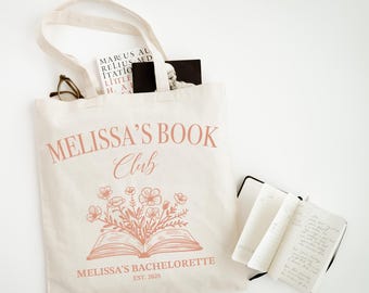 Custom Book Lover Bachelorette Tote Bag Bookish Bachelorette Party Favor Personalized Book Lover Bag Reading Club Tote Smut Book Bride Gifts