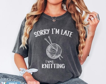 Funny Knitting Shirt Knitting Club Comfort Colors Shirt Gift for Knitter Funny Knitting Gifts for Grandma Shirt, Crocheting Mom T-Shirt