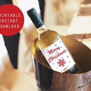 Printable Christmas Wine Labels - Etsy