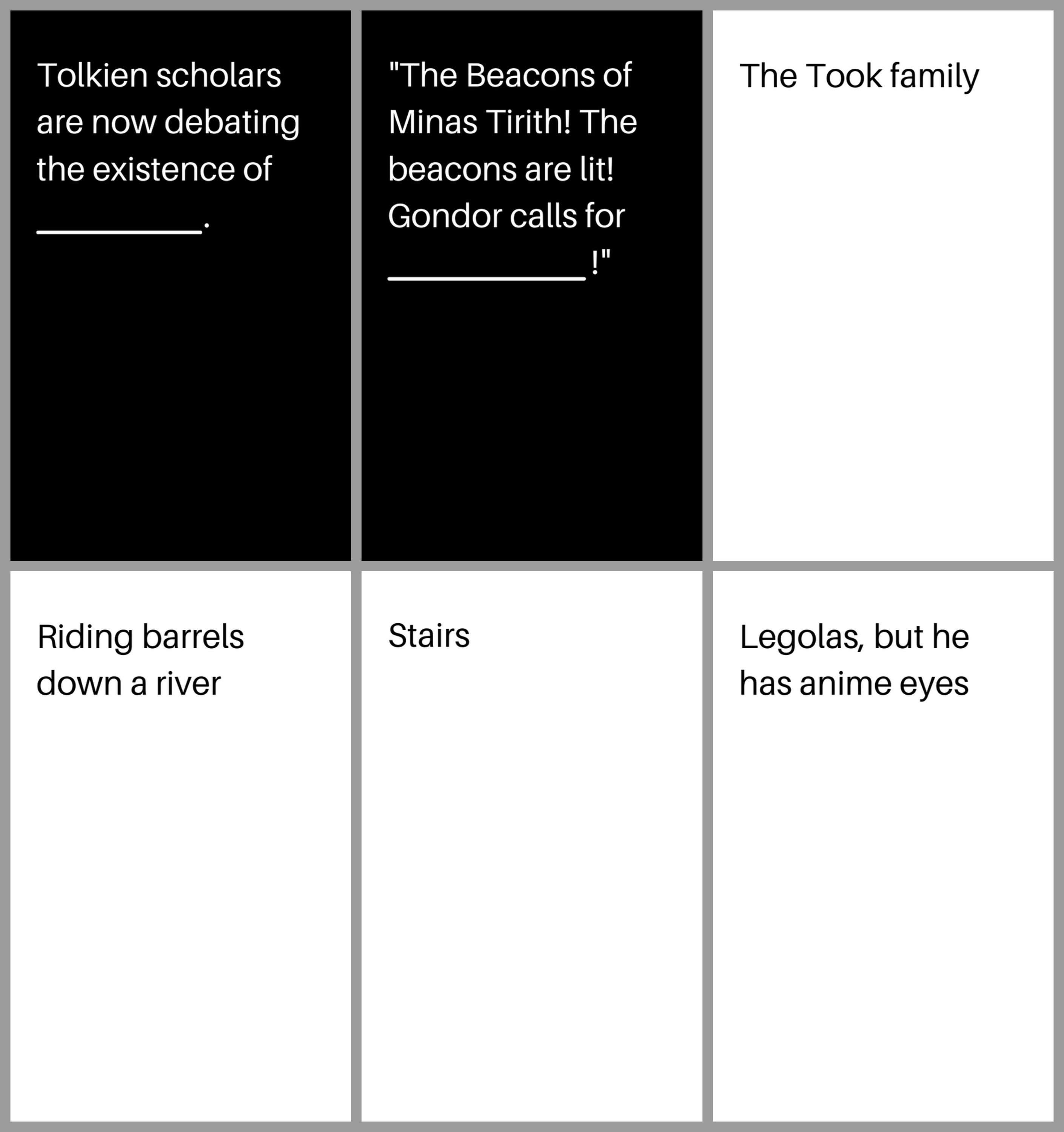 Cards Against Middle-earth - Etsy
