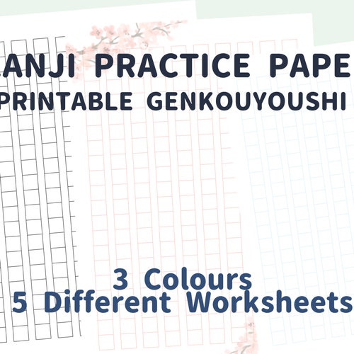 A4 Genkouyoushi Printable Japanese Writing Paper Template Etsy