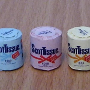 1/12 dolls house miniature Bathroom Toilet Rolls x3 Loo Roll Paper Bedroom Funny Joke Gift Card making decorating Crafts Handmade shop