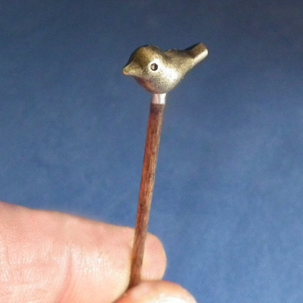 Gorgeous Handmade Miniature Bird headed Walking stick, real wood in 1/12 scale. A great gift for walking stick collector.