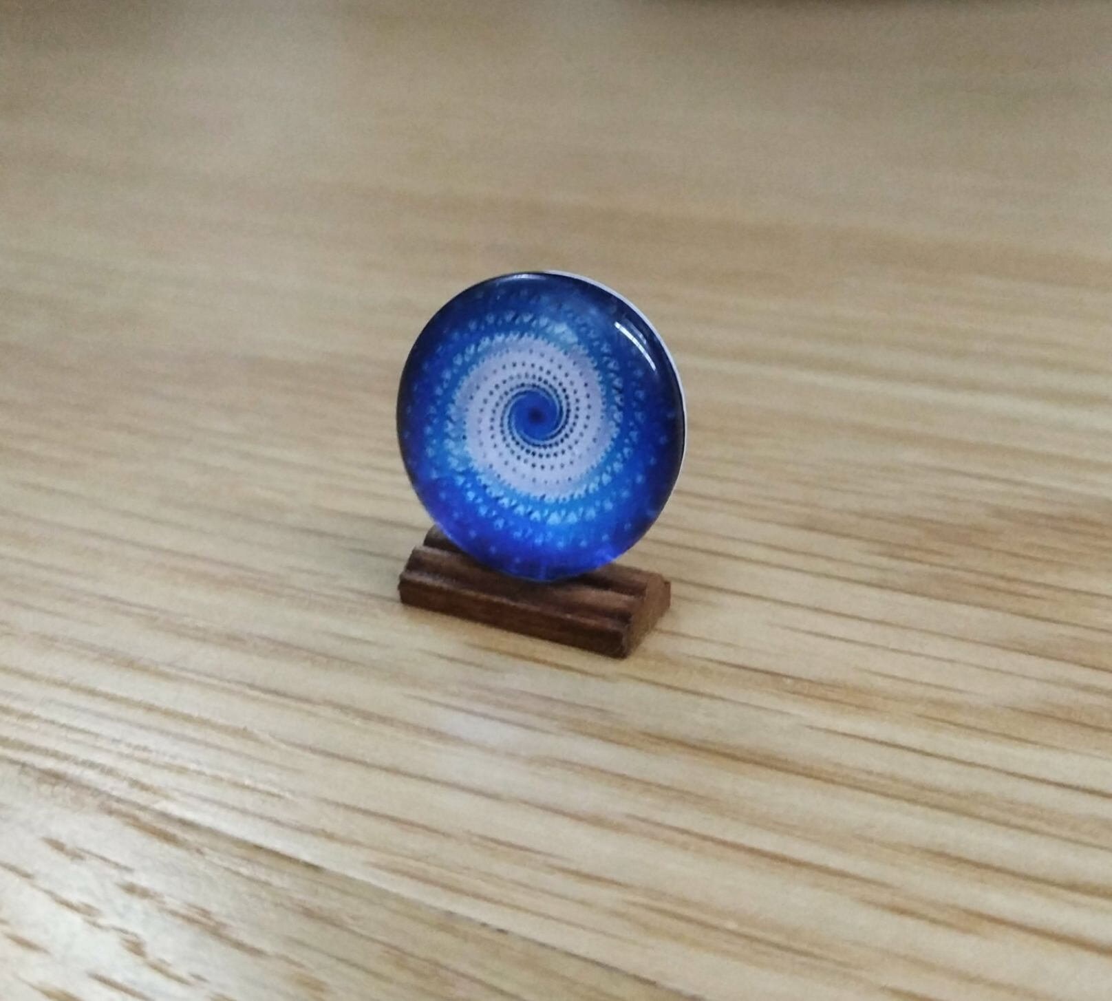 1/12 Dolls House miniature Blue Fused effect Glass Plate Ornament Handmade
