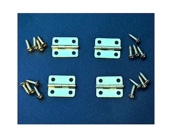 4x 10x 20x Mini Butt Hinges Gold plated 16mmx13mm & 16x8mm x 4mm screws Miniature Dolls House Jewellery box Trinket box hobby crafts Diorama