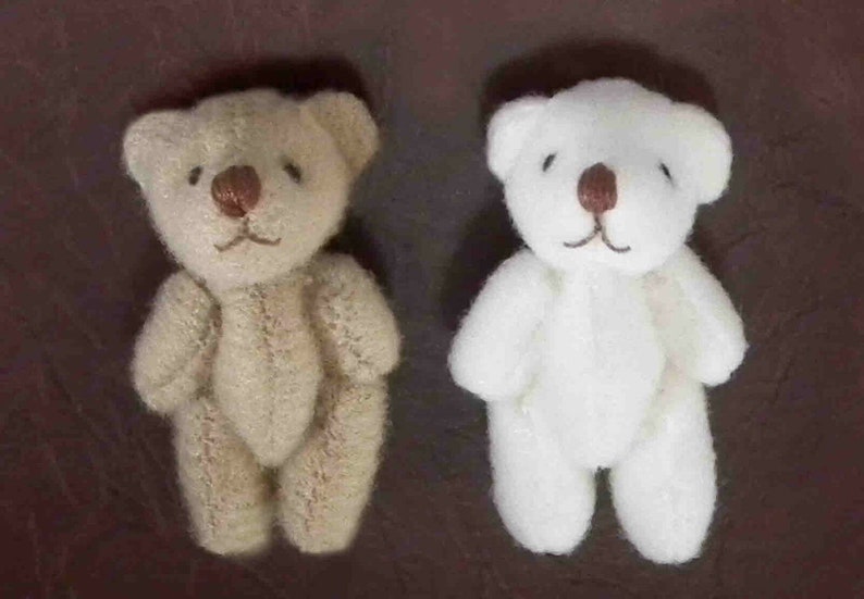 1/12, Maison de poupées miniature 2x Teddy Bears / Teddies Set Nursery Toy Cot BN LGW image 1