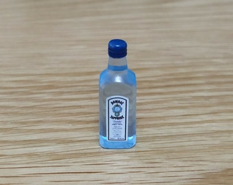 Miniature Dolls House Bombay Saphire Gin Bottle Drink Pub Bar Drink Study party hen night shop