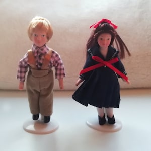1/12, Dolls House Miniature Son / Daughter dolls children child doll Girl Boy porcelain dolls