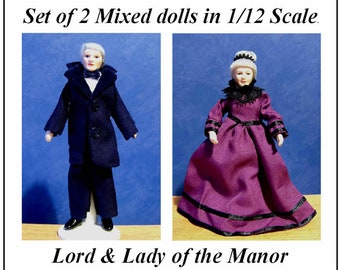 1/12, Dolls House Miniature Grand Mother / Grandfather Grandpa Lady men dolls people miniatures Grandma Grandmother Granny doll Grandparents