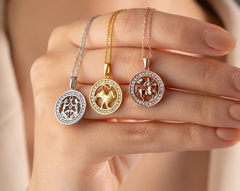 Sterling Silver Zodiac Necklace - Etsy