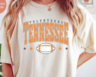 T-shirt surdimensionné de football des bénévoles, chemise Tennessee Vols, T-shirt Tennessee, maillot de football Vols, tee-shirts de football Comfort Colors