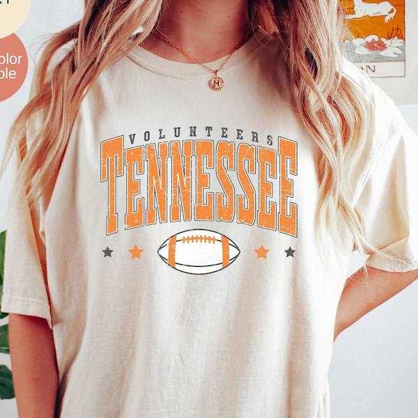 Volunteers Football Oversized T-Shirt, Tennessee Vols Shirt, Tennessee T-Shirt, Vols Football Shirt, Comfort Colors Football Tees