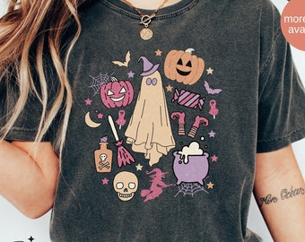 Spooky Doodles Shirt, Comfort Colors Halloween Shirt, Spooky Season, Cute Ghost Shirt, Vintage Ghost Halloween Shirt