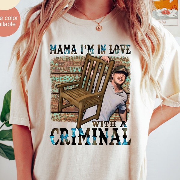 Morgan Mugshot Shirt, Mama I'm In Love With A Criminal, Wallen Comfort Colors Mugshot, Gift Country Music Fan, Concert Tee