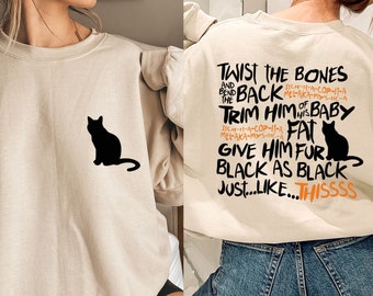 Twist The Bones Sweatshirt, Halloween Crewneck, Halloween Cat Hoodie, Black Cat Sweatshirt, Funny Halloween Gift