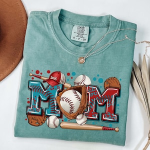 Baseball Mom Shirt, Mother's Day Shirt, Retro Baseball Comfort Colors Shirt, Gift for Mom, Game Day Shirt