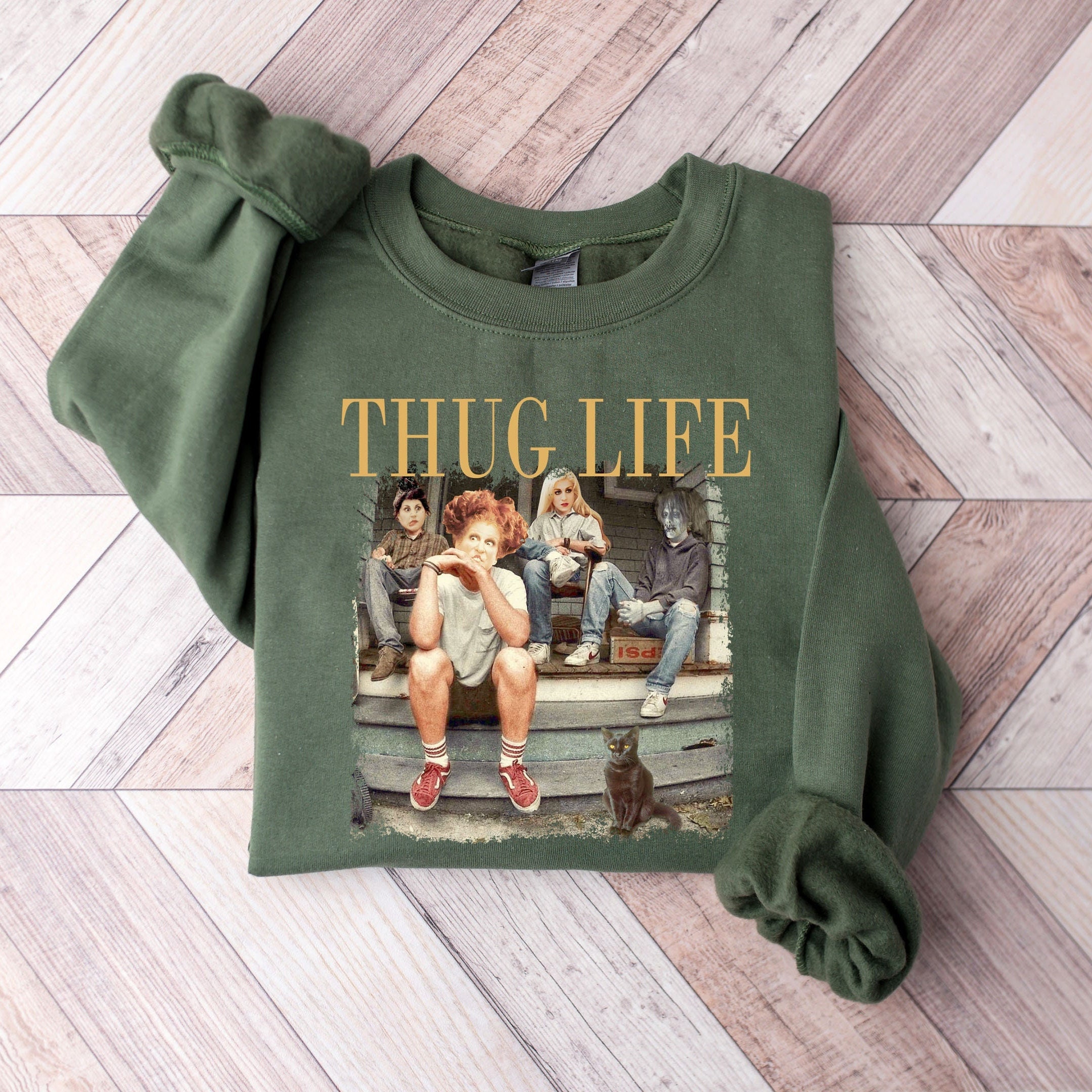 Thug Life Sanderson Sisters Sweatshirt, Halloween Bad Witches Sweater, Retro Halloween Hoodie, Witches Sweatshirt