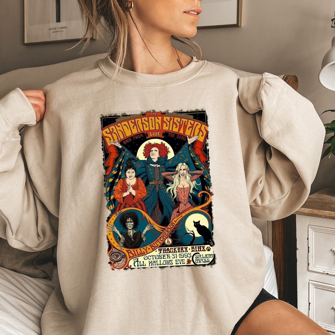Vintage Sanderson Sisters Sweatshirt, Retro Hocus Pocus, 90s Halloween Movie Sweater, Witch