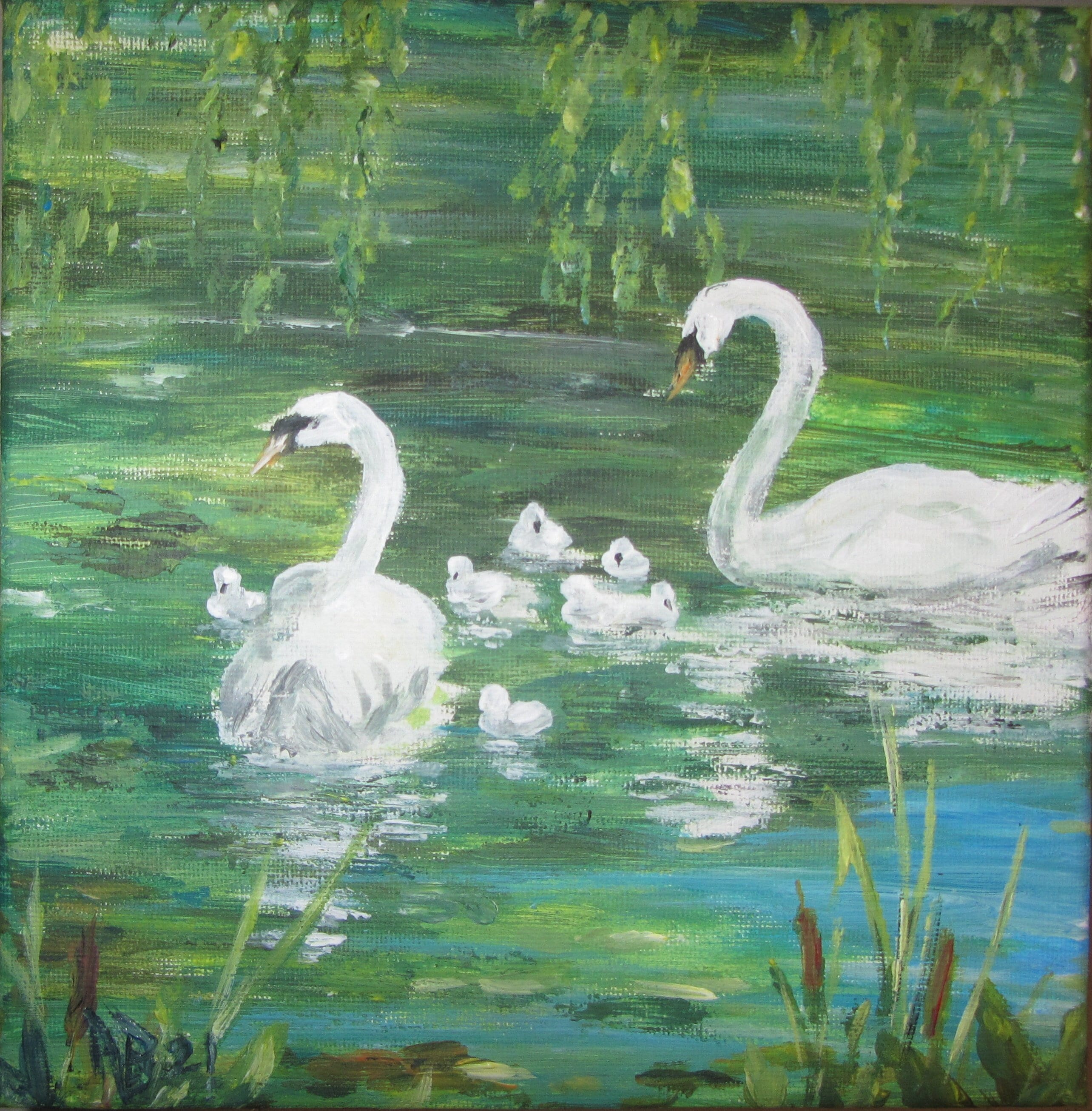 Acrylbild schwan