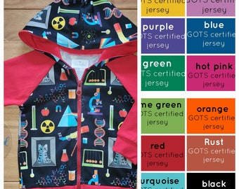 CUSTOMISABLE Unisex science Hoodie, zip up hoodie, childrens hoodie, Einstein hoodie, einstein clothing, science clothimg, handmade clothes